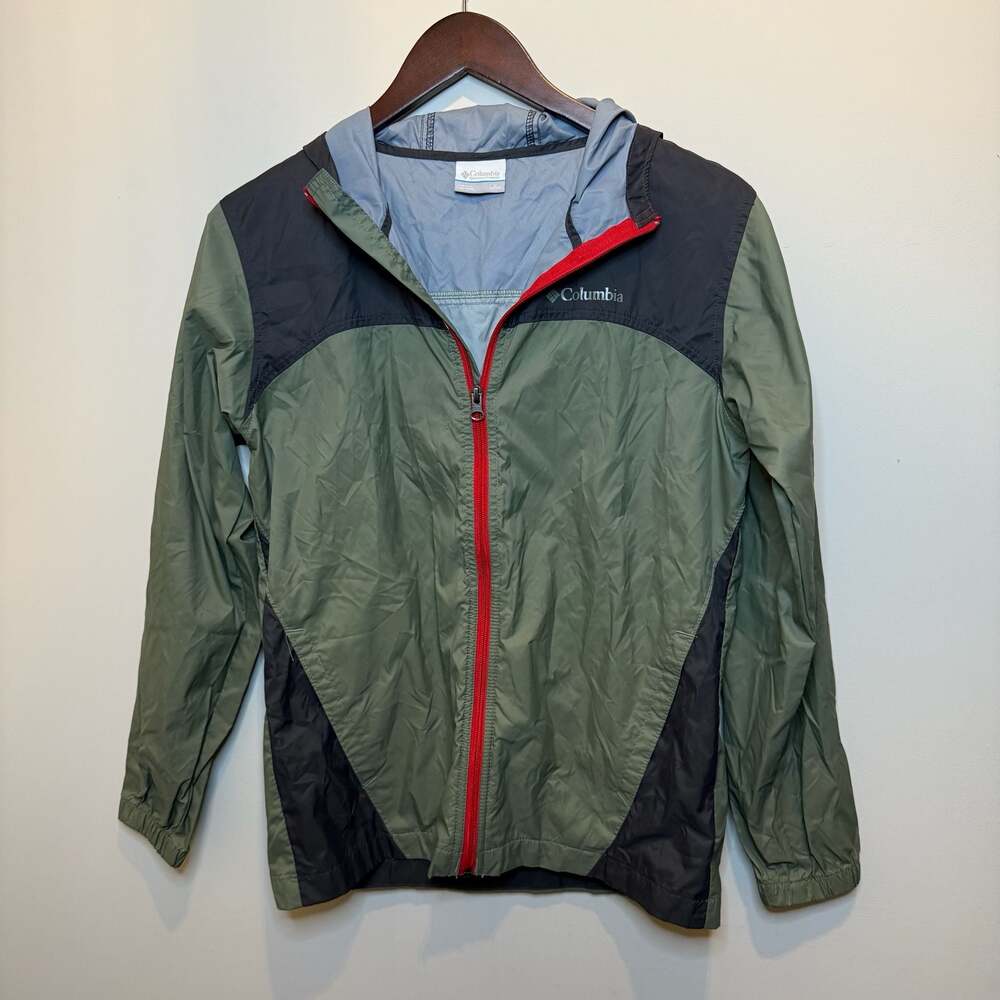 Columbia Youth Boys L (14/16) Colorblock Lightweight Hooded Windbreaker Jacket